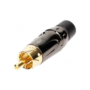 Connectors / Plug / RCA / Male / Short / Straight / Soldering / Black / Gold-plated / ACPL-CBK