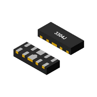 4-Line, Uni-directional, Ultra-low Capacitance,Transient Voltage Suppressor, VBR(min): 3.5V, IT: 1mA, VRWM: 3.3V, IPP: 6A, fetures, applications, DFN2510, 3304J