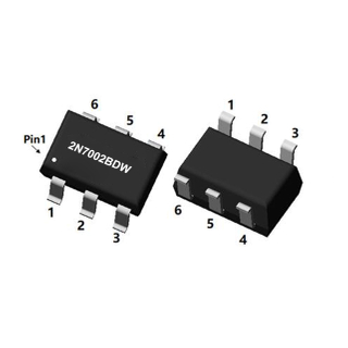 60V 0.35A N-Channel and N-Channel Complementary MOSFET, SOT-363, 2N7002BDW