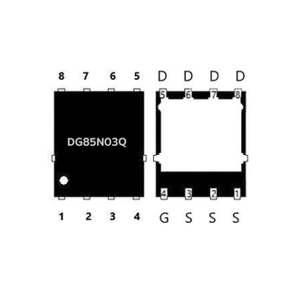 85V N-Channel Power MOSFET Low Input Capacitance Low Gate Charge PDFN 5x6-8L DG85N03Q