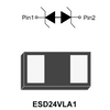 1-Line, Uni-directional , Transient Voltage Suppressor, VBR(min): 25V, IT: 1mA, VRWM: 24V, IPP: 9A, fetures, applications, SOD-323, ESD24VLA1