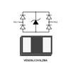 1-Line, Bi-directional, Ultra-low CapacitanceTransient Voltage Suppressor, VBR: 7V, IT: 1mA, VRWM: 3.3V, fetures, applications, DFN0603-2L, VESDSLC3V3LZBA